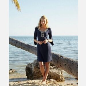 NWOT Lily Pulitzer Navy Blue Beaded Tunic Dress